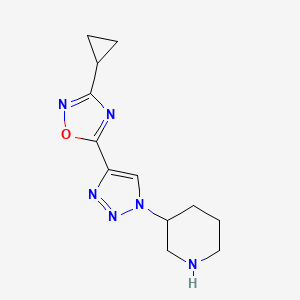 molecular formula C12H16N6O B6423680 3-[4-(3-cyclopropyl-1,2,4-oxadiazol-5-yl)-1H-1,2,3-triazol-1-yl]piperidine CAS No. 1708428-04-9