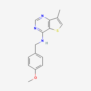 molecular formula C15H15N3OS B6423687 N-[(4-methoxyphenyl)methyl]-7-methylthieno[3,2-d]pyrimidin-4-amine CAS No. 1967387-84-3