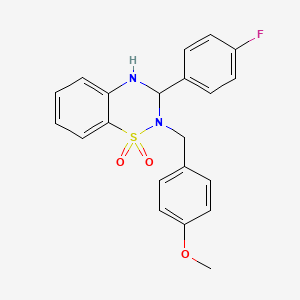 molecular formula C21H19FN2O3S B6423753 3-(4-fluorophenyl)-2-[(4-methoxyphenyl)methyl]-3,4-dihydro-2H-1lambda6,2,4-benzothiadiazine-1,1-dione CAS No. 1114839-37-0
