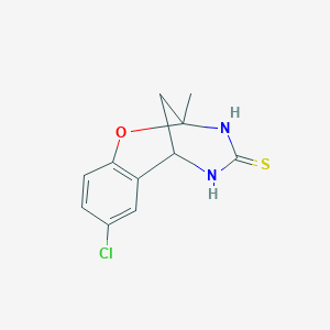 molecular formula C11H11ClN2OS B6423762 4-chloro-9-methyl-8-oxa-10,12-diazatricyclo[7.3.1.0^{2,7}]trideca-2,4,6-triene-11-thione CAS No. 1692329-19-3