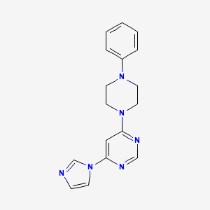 molecular formula C17H18N6 B6423766 4-(1H-imidazol-1-yl)-6-(4-phenylpiperazin-1-yl)pyrimidine CAS No. 183552-81-0