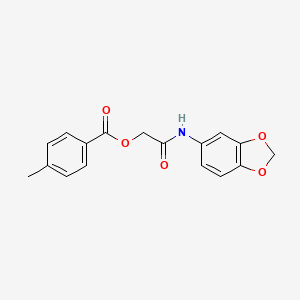 molecular formula C17H15NO5 B6423838 [(2H-1,3-benzodioxol-5-yl)carbamoyl]methyl 4-methylbenzoate CAS No. 390393-13-2