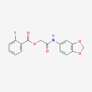 [(2H-1,3-benzodioxol-5-yl)carbamoyl]methyl 2-fluorobenzoate