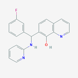 molecular formula C21H16FN3O B6423889 7-[(3-fluorophenyl)[(pyridin-2-yl)amino]methyl]quinolin-8-ol CAS No. 315698-37-4