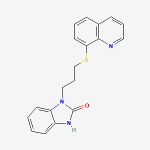 molecular formula C19H17N3OS B6423918 1-[3-(quinolin-8-ylsulfanyl)propyl]-2,3-dihydro-1H-1,3-benzodiazol-2-one CAS No. 852697-48-4