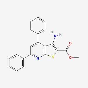molecular formula C21H16N2O2S B6423932 methyl 3-amino-4,6-diphenylthieno[2,3-b]pyridine-2-carboxylate CAS No. 78564-38-2
