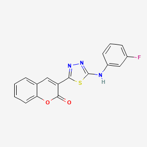 3-{5-[(3-fluorophenyl)amino]-1,3,4-thiadiazol-2-yl}-2H-chromen-2-one