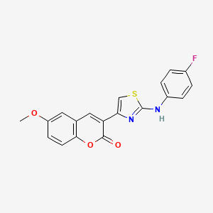 molecular formula C19H13FN2O3S B6423948 3-{2-[(4-fluorophenyl)amino]-1,3-thiazol-4-yl}-6-methoxy-2H-chromen-2-one CAS No. 313954-57-3