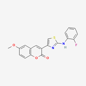 molecular formula C19H13FN2O3S B6423956 3-{2-[(2-fluorophenyl)amino]-1,3-thiazol-4-yl}-6-methoxy-2H-chromen-2-one CAS No. 313954-85-7