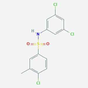 molecular formula C13H10Cl3NO2S B6423972 4-chloro-N-(3,5-dichlorophenyl)-3-methylbenzene-1-sulfonamide CAS No. 1987519-33-4