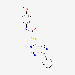 molecular formula C20H17N5O2S B6424004 N-(4-methoxyphenyl)-2-({1-phenyl-1H-pyrazolo[3,4-d]pyrimidin-4-yl}sulfanyl)acetamide CAS No. 483293-60-3