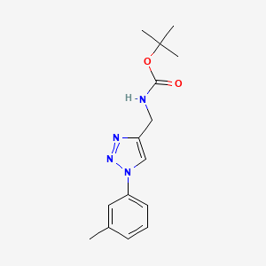 molecular formula C15H20N4O2 B6424068 tert-butyl N-{[1-(3-methylphenyl)-1H-1,2,3-triazol-4-yl]methyl}carbamate CAS No. 2548998-70-3