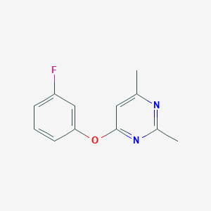 molecular formula C12H11FN2O B6424079 4-(3-fluorophenoxy)-2,6-dimethylpyrimidine CAS No. 2640935-61-9