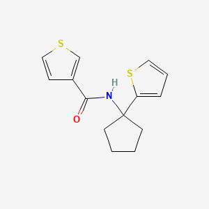 N-[1-(thiophen-2-yl)cyclopentyl]thiophene-3-carboxamide