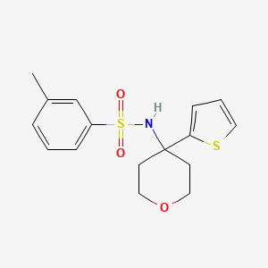 3-methyl-N-[4-(thiophen-2-yl)oxan-4-yl]benzene-1-sulfonamide