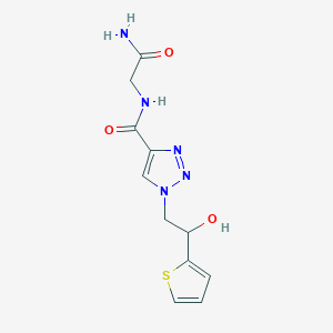 molecular formula C11H13N5O3S B6424119 2-({1-[2-hydroxy-2-(thiophen-2-yl)ethyl]-1H-1,2,3-triazol-4-yl}formamido)acetamide CAS No. 2034393-02-5