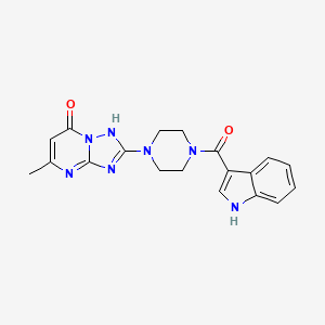 molecular formula C19H19N7O2 B6424129 2-[4-(1H-indole-3-carbonyl)piperazin-1-yl]-5-methyl-4H,7H-[1,2,4]triazolo[1,5-a]pyrimidin-7-one CAS No. 2034249-39-1