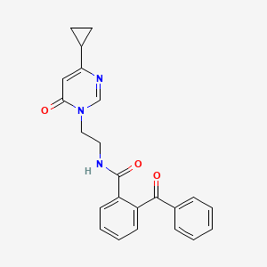 molecular formula C23H21N3O3 B6424137 2-benzoyl-N-[2-(4-cyclopropyl-6-oxo-1,6-dihydropyrimidin-1-yl)ethyl]benzamide CAS No. 2034601-41-5