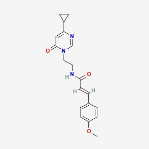 (2E)-N-[2-(4-cyclopropyl-6-oxo-1,6-dihydropyrimidin-1-yl)ethyl]-3-(4-methoxyphenyl)prop-2-enamide