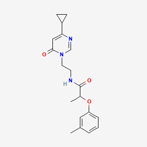 molecular formula C19H23N3O3 B6424152 N-[2-(4-cyclopropyl-6-oxo-1,6-dihydropyrimidin-1-yl)ethyl]-2-(3-methylphenoxy)propanamide CAS No. 2034572-23-9