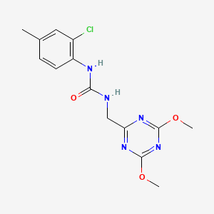 molecular formula C14H16ClN5O3 B6424163 1-(2-chloro-4-methylphenyl)-3-[(4,6-dimethoxy-1,3,5-triazin-2-yl)methyl]urea CAS No. 2034424-28-5