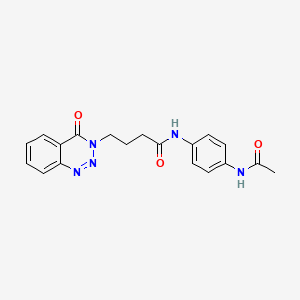 molecular formula C19H19N5O3 B6424207 N-(4-acetamidophenyl)-4-(4-oxo-3,4-dihydro-1,2,3-benzotriazin-3-yl)butanamide CAS No. 880812-11-3
