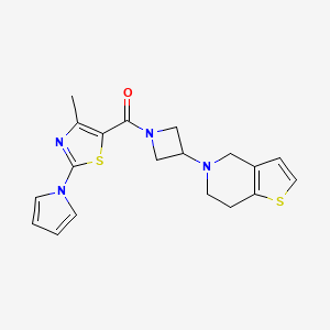 molecular formula C19H20N4OS2 B6424209 4-methyl-2-(1H-pyrrol-1-yl)-5-(3-{4H,5H,6H,7H-thieno[3,2-c]pyridin-5-yl}azetidine-1-carbonyl)-1,3-thiazole CAS No. 2034428-39-0