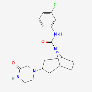 molecular formula C18H23ClN4O2 B6424216 N-(3-chlorophenyl)-3-(3-oxopiperazin-1-yl)-8-azabicyclo[3.2.1]octane-8-carboxamide CAS No. 2108761-94-8