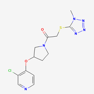 molecular formula C13H15ClN6O2S B6424223 1-{3-[(3-chloropyridin-4-yl)oxy]pyrrolidin-1-yl}-2-[(1-methyl-1H-1,2,3,4-tetrazol-5-yl)sulfanyl]ethan-1-one CAS No. 2034447-03-3