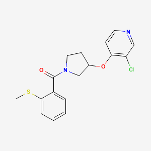 molecular formula C17H17ClN2O2S B6424229 3-chloro-4-({1-[2-(methylsulfanyl)benzoyl]pyrrolidin-3-yl}oxy)pyridine CAS No. 2034527-61-0