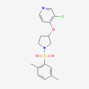 molecular formula C17H19ClN2O3S B6424246 3-chloro-4-{[1-(2,5-dimethylbenzenesulfonyl)pyrrolidin-3-yl]oxy}pyridine CAS No. 2034473-16-8