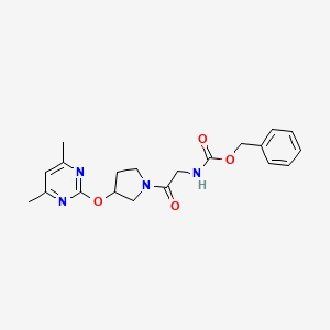 molecular formula C20H24N4O4 B6424251 benzyl N-(2-{3-[(4,6-dimethylpyrimidin-2-yl)oxy]pyrrolidin-1-yl}-2-oxoethyl)carbamate CAS No. 2034317-01-4
