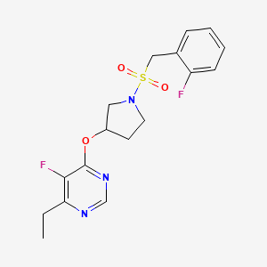 molecular formula C17H19F2N3O3S B6424280 4-ethyl-5-fluoro-6-({1-[(2-fluorophenyl)methanesulfonyl]pyrrolidin-3-yl}oxy)pyrimidine CAS No. 2034574-94-0