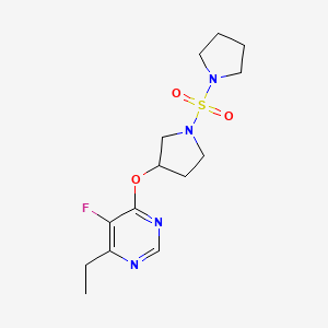 molecular formula C14H21FN4O3S B6424284 4-ethyl-5-fluoro-6-{[1-(pyrrolidine-1-sulfonyl)pyrrolidin-3-yl]oxy}pyrimidine CAS No. 2034575-01-2