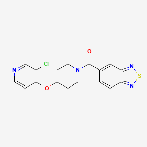 molecular formula C17H15ClN4O2S B6424307 5-{4-[(3-chloropyridin-4-yl)oxy]piperidine-1-carbonyl}-2,1,3-benzothiadiazole CAS No. 2034252-00-9