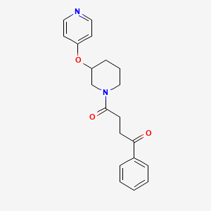 molecular formula C20H22N2O3 B6424322 1-phenyl-4-[3-(pyridin-4-yloxy)piperidin-1-yl]butane-1,4-dione CAS No. 2034618-52-3