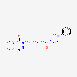 molecular formula C23H27N5O2 B6424325 3-[6-oxo-6-(4-phenylpiperazin-1-yl)hexyl]-3,4-dihydro-1,2,3-benzotriazin-4-one CAS No. 451469-34-4
