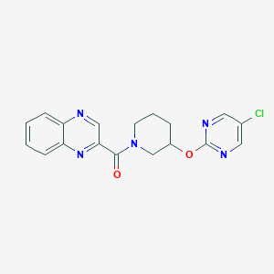 molecular formula C18H16ClN5O2 B6424333 2-{3-[(5-chloropyrimidin-2-yl)oxy]piperidine-1-carbonyl}quinoxaline CAS No. 2034330-18-0
