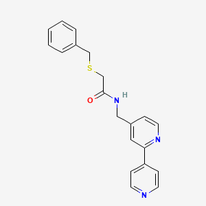 molecular formula C20H19N3OS B6424336 2-(benzylsulfanyl)-N-({[2,4'-bipyridine]-4-yl}methyl)acetamide CAS No. 2034394-55-1