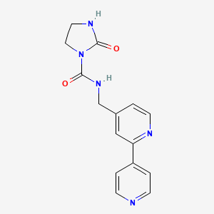 molecular formula C15H15N5O2 B6424351 N-({[2,4'-bipyridine]-4-yl}methyl)-2-oxoimidazolidine-1-carboxamide CAS No. 2034322-31-9