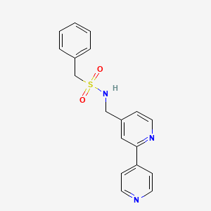 molecular formula C18H17N3O2S B6424354 N-({[2,4'-bipyridine]-4-yl}methyl)-1-phenylmethanesulfonamide CAS No. 2034306-26-6