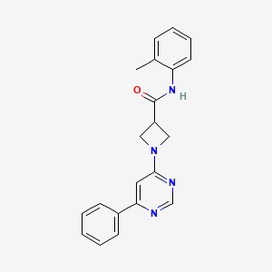 molecular formula C21H20N4O B6424358 N-(2-methylphenyl)-1-(6-phenylpyrimidin-4-yl)azetidine-3-carboxamide CAS No. 2034285-35-1