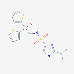 molecular formula C17H21N3O3S3 B6424369 N-[2-hydroxy-2,2-bis(thiophen-2-yl)ethyl]-1-methyl-2-(propan-2-yl)-1H-imidazole-4-sulfonamide CAS No. 2034238-10-1