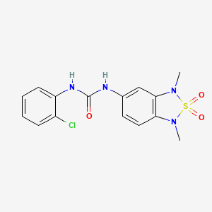 molecular formula C15H15ClN4O3S B6424385 1-(2-chlorophenyl)-3-(1,3-dimethyl-2,2-dioxo-1,3-dihydro-2lambda6,1,3-benzothiadiazol-5-yl)urea CAS No. 2034338-33-3