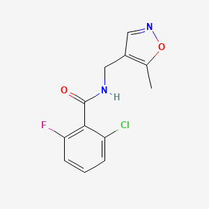 molecular formula C12H10ClFN2O2 B6424396 2-chloro-6-fluoro-N-[(5-methyl-1,2-oxazol-4-yl)methyl]benzamide CAS No. 2034590-71-9