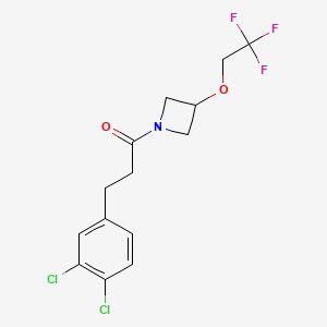 molecular formula C14H14Cl2F3NO2 B6424398 3-(3,4-dichlorophenyl)-1-[3-(2,2,2-trifluoroethoxy)azetidin-1-yl]propan-1-one CAS No. 2034268-68-1