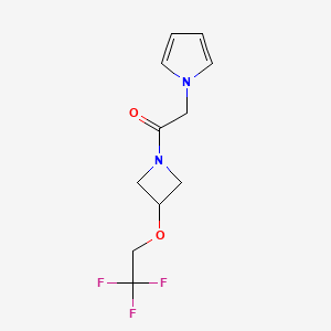 molecular formula C11H13F3N2O2 B6424400 2-(1H-pyrrol-1-yl)-1-[3-(2,2,2-trifluoroethoxy)azetidin-1-yl]ethan-1-one CAS No. 2034246-62-1