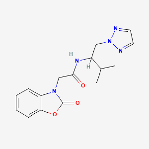 molecular formula C16H19N5O3 B6424405 N-[3-methyl-1-(2H-1,2,3-triazol-2-yl)butan-2-yl]-2-(2-oxo-2,3-dihydro-1,3-benzoxazol-3-yl)acetamide CAS No. 2034343-01-4