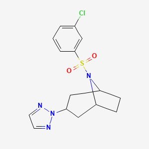 molecular formula C15H17ClN4O2S B6424411 8-(3-chlorobenzenesulfonyl)-3-(2H-1,2,3-triazol-2-yl)-8-azabicyclo[3.2.1]octane CAS No. 2109410-43-5