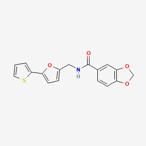 N-{[5-(thiophen-2-yl)furan-2-yl]methyl}-2H-1,3-benzodioxole-5-carboxamide